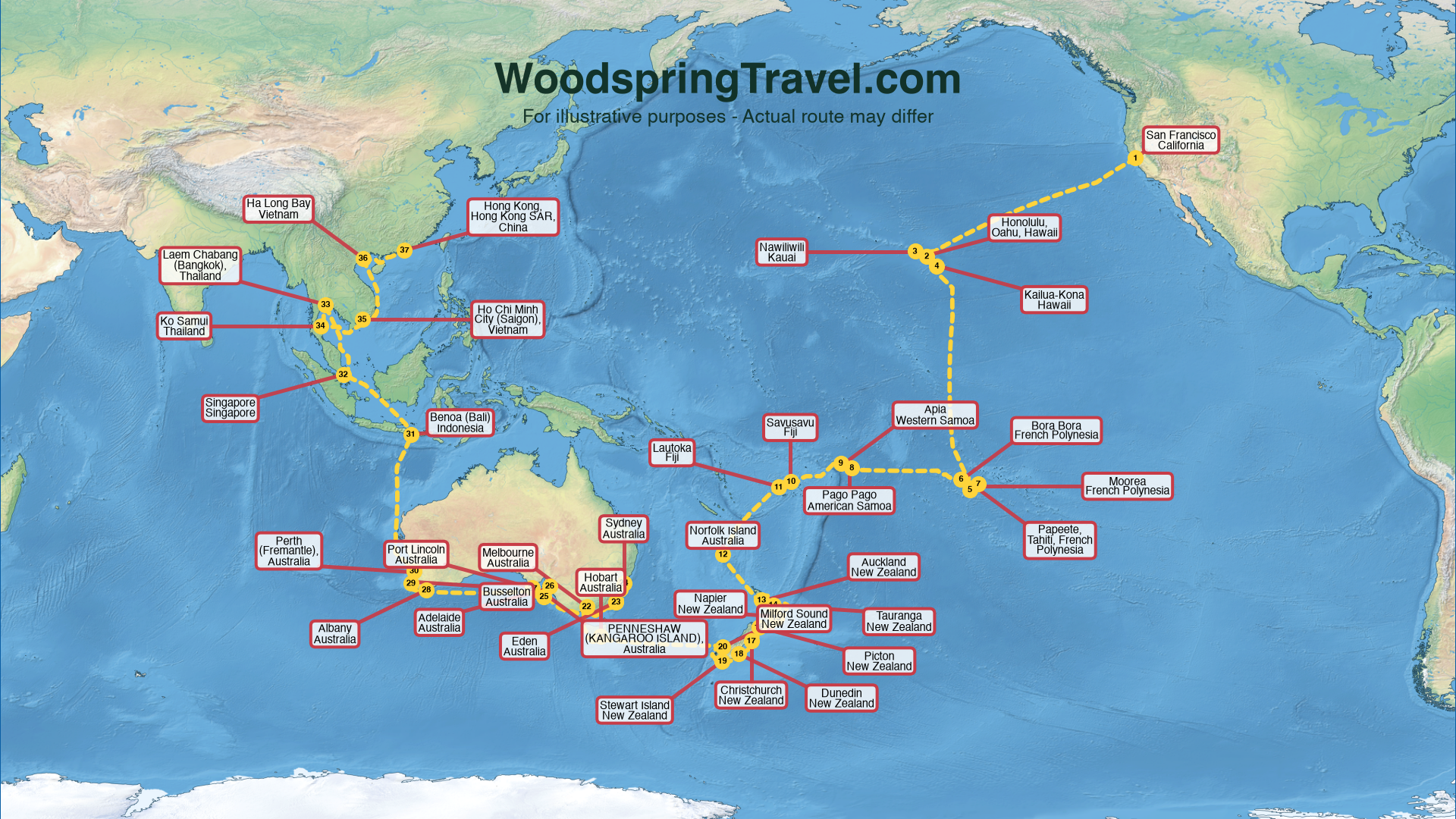 Route Illustration - Actual route may differ
