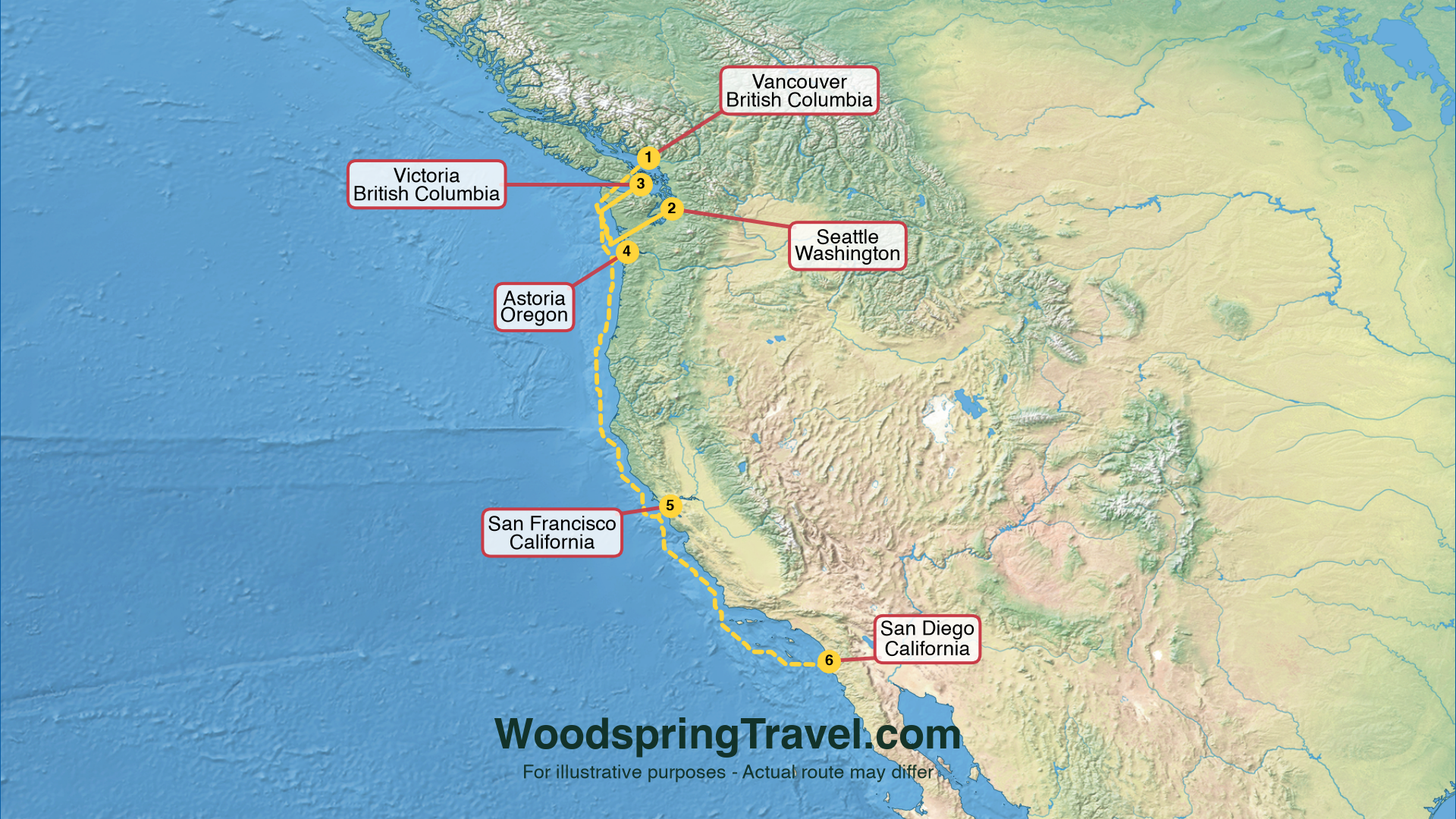 Route Illustration - Actual route may differ