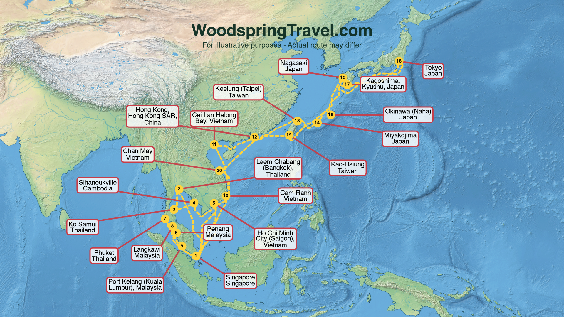 Route Illustration - Actual route may differ