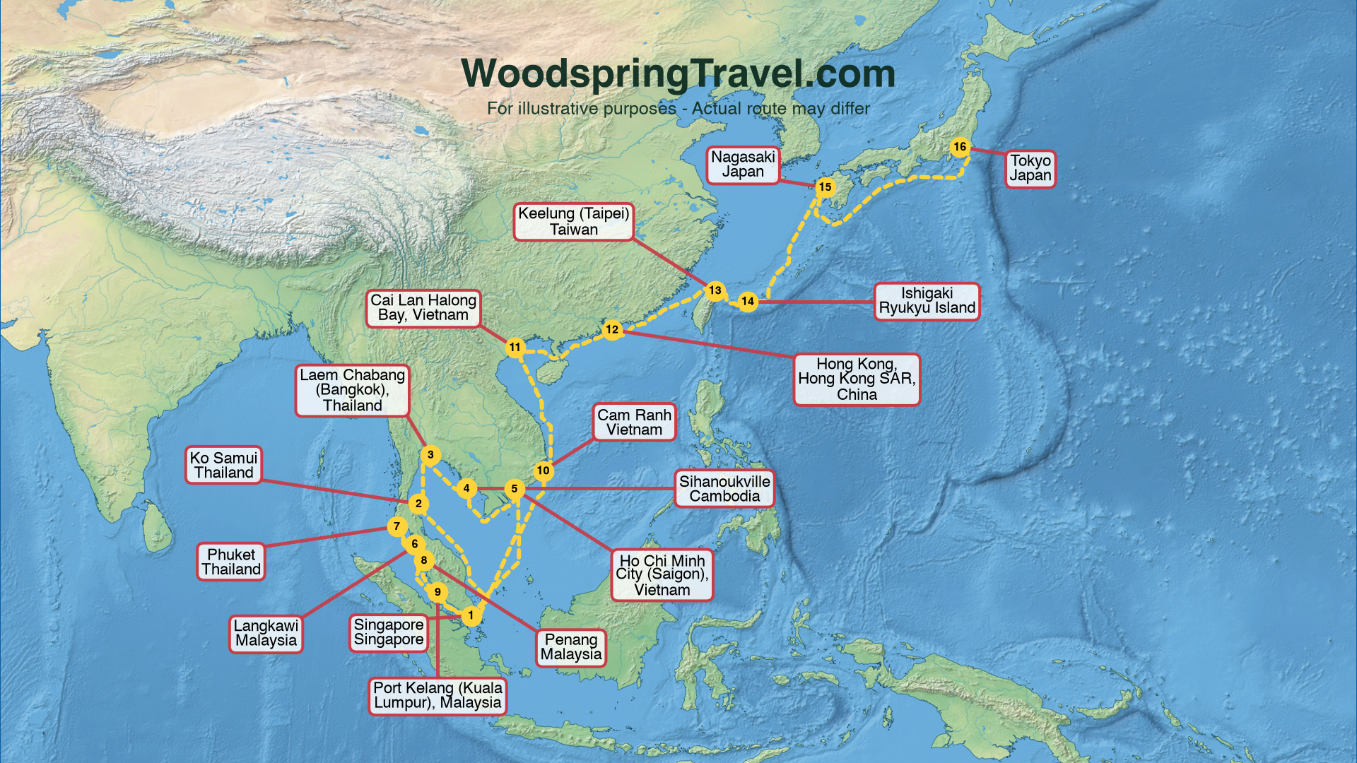 Route Illustration - Actual route may differ