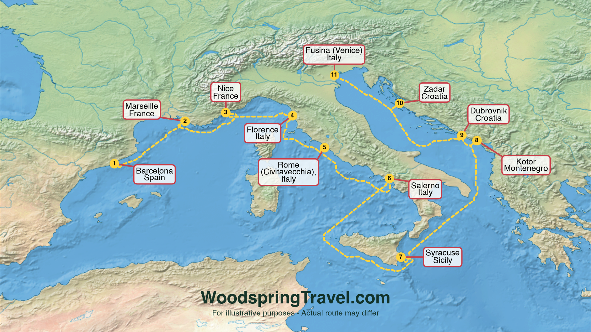 Route Illustration - Actual route may differ