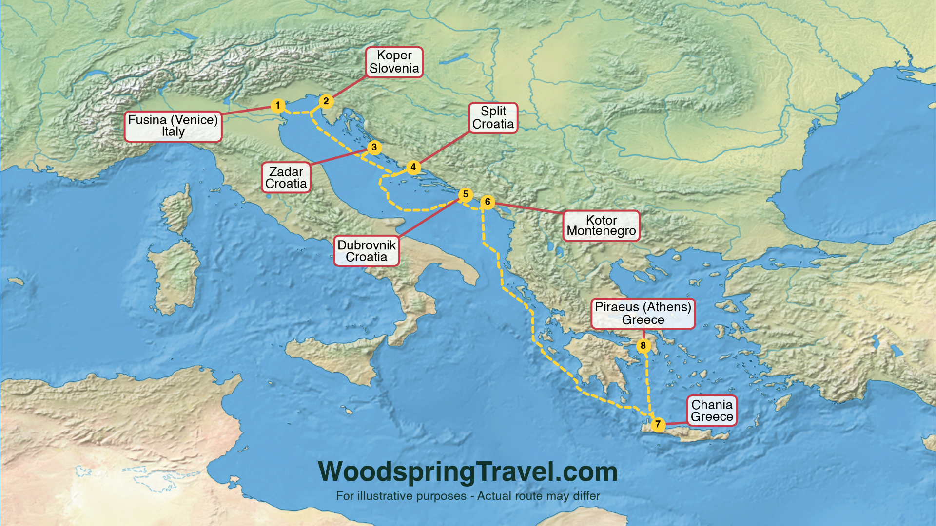 Route Illustration - Actual route may differ