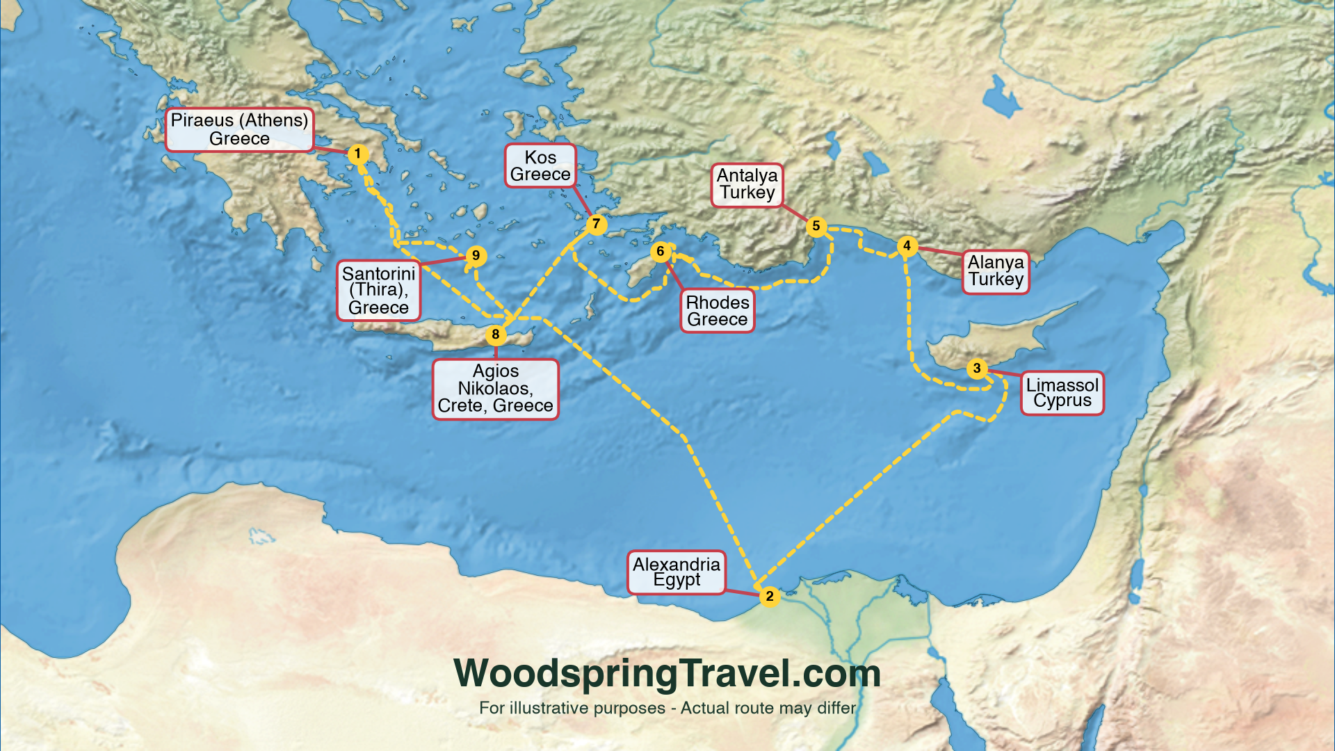 Route Illustration - Actual route may differ