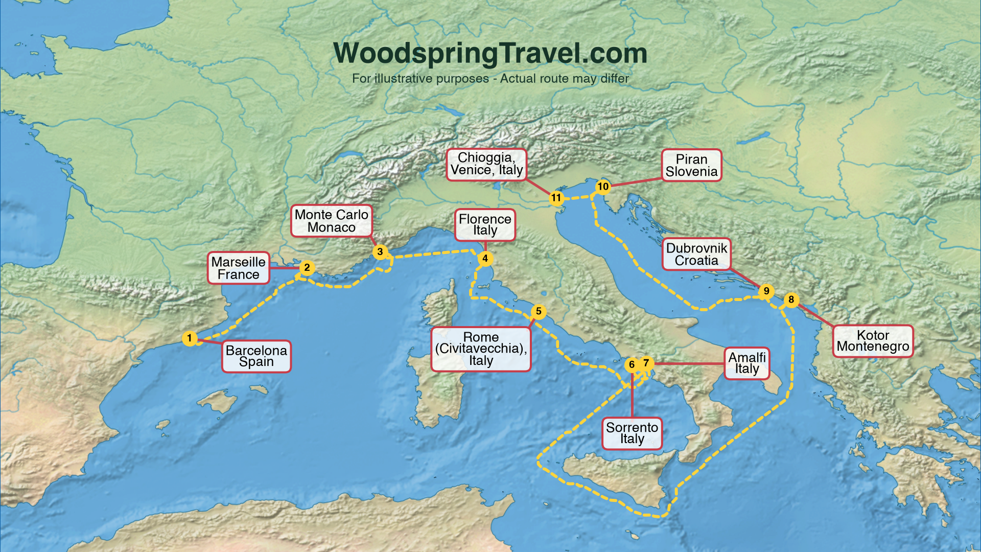 Route Illustration - Actual route may differ