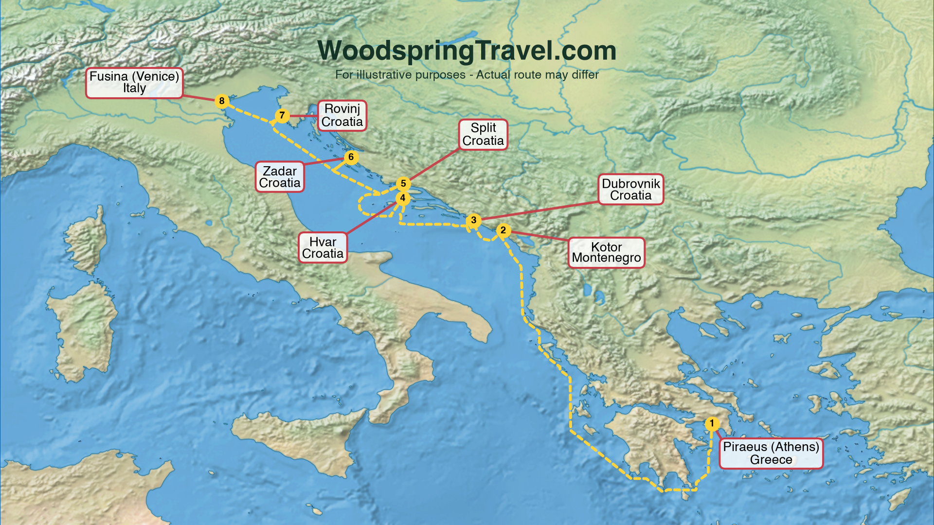 Route Illustration - Actual route may differ