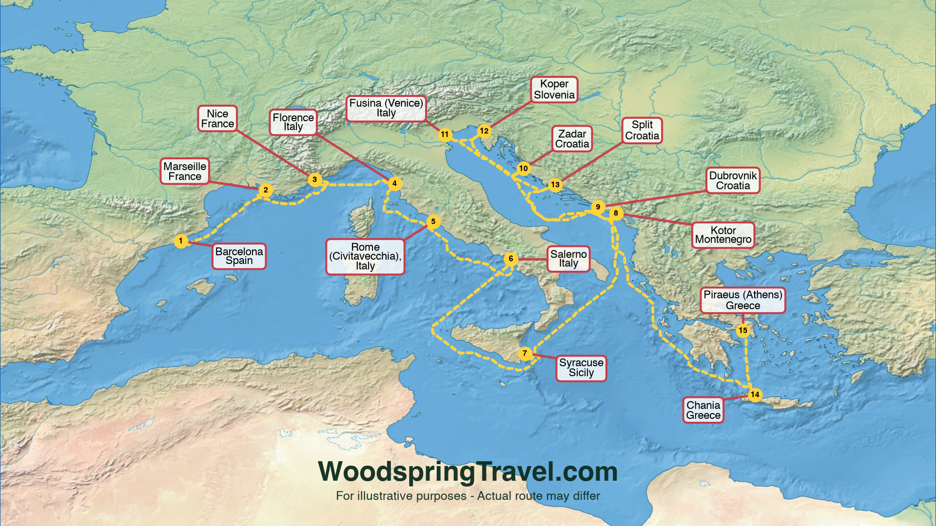 Route Illustration - Actual route may differ