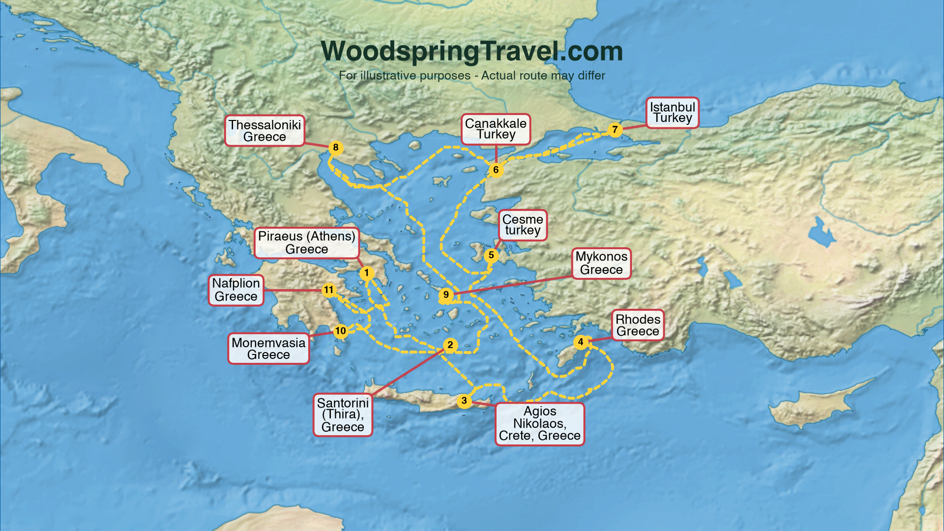 Route Illustration - Actual route may differ