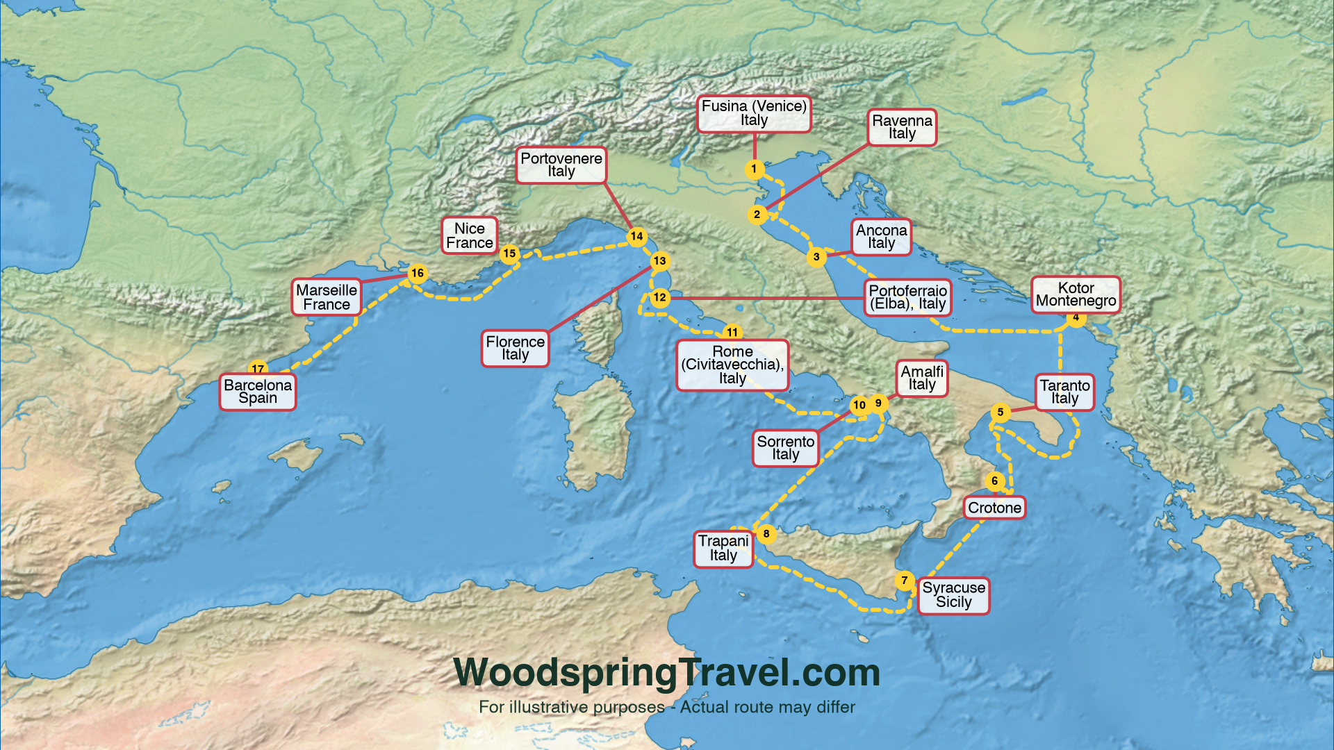 Route Illustration - Actual route may differ