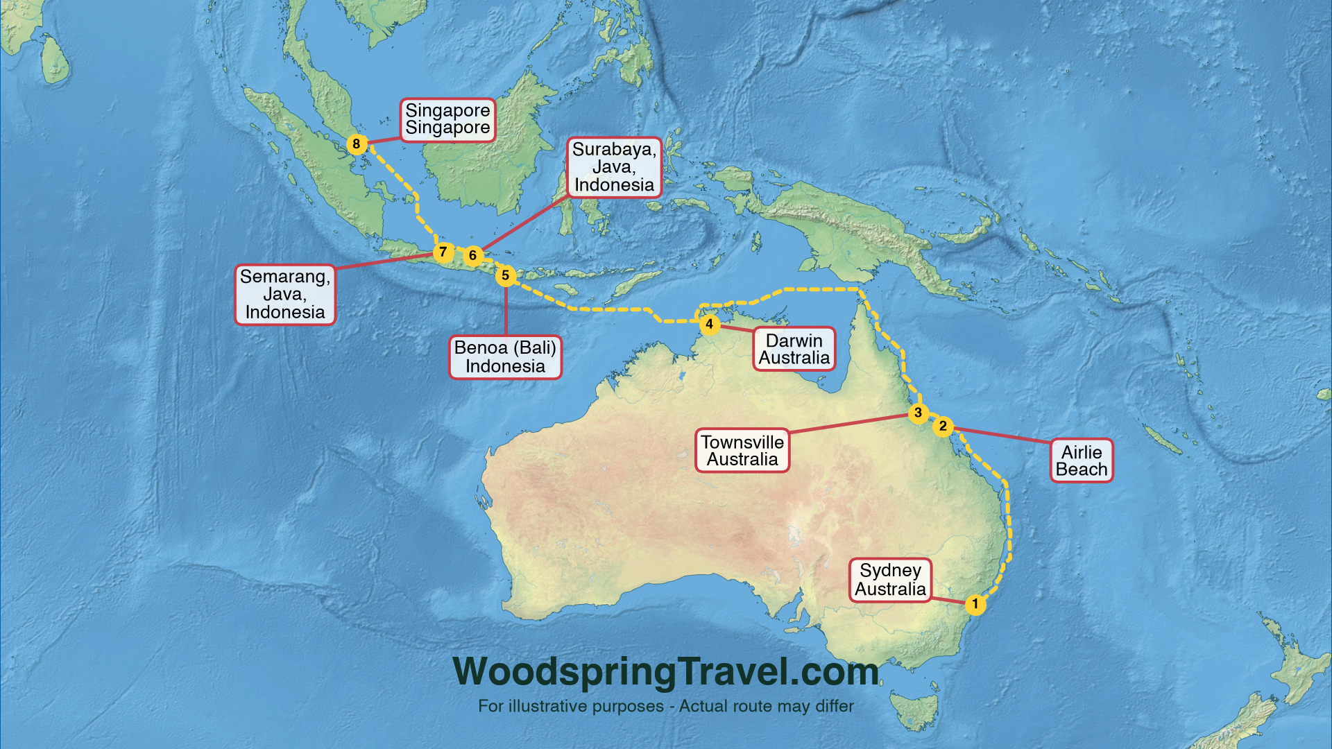 Route Illustration - Actual route may differ