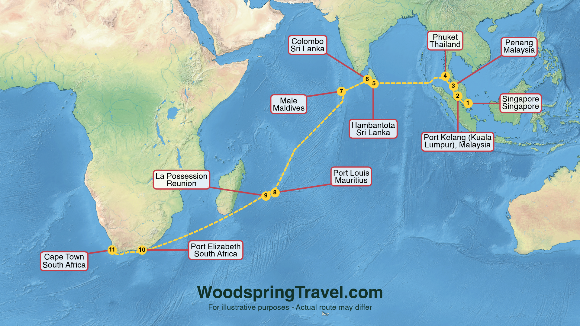 Route Illustration - Actual route may differ