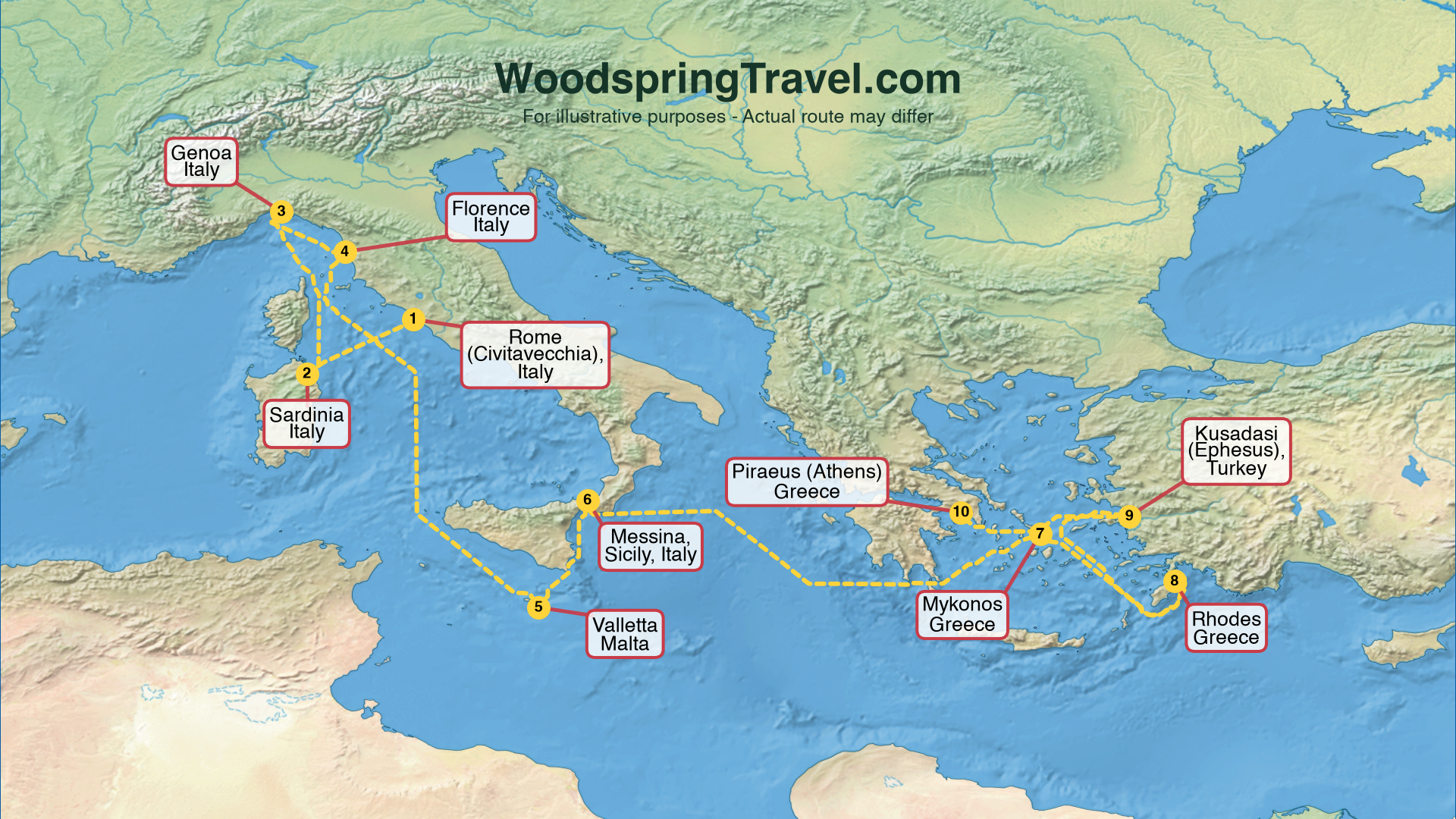 Route Illustration - Actual route may differ