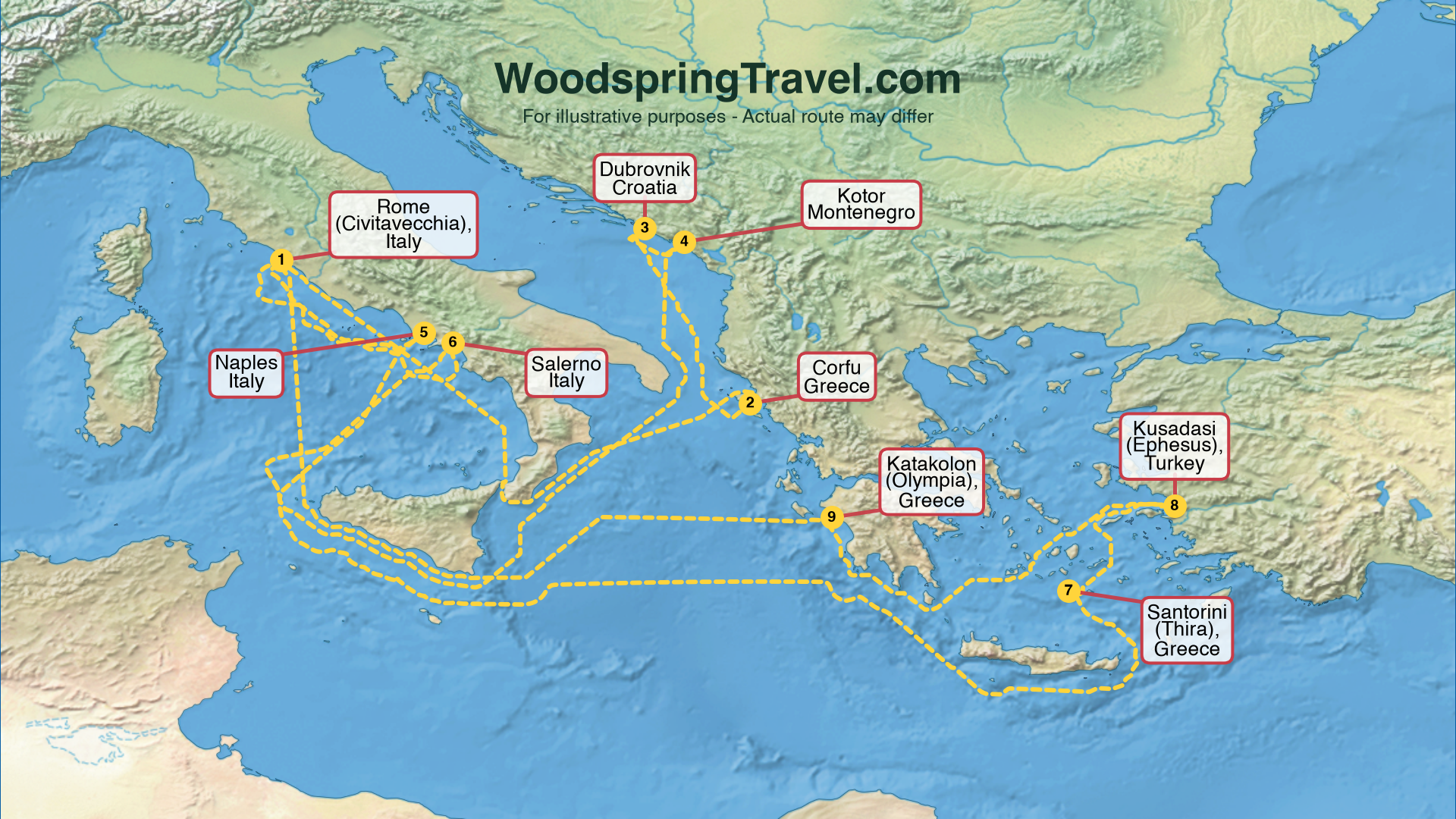 Route Illustration - Actual route may differ