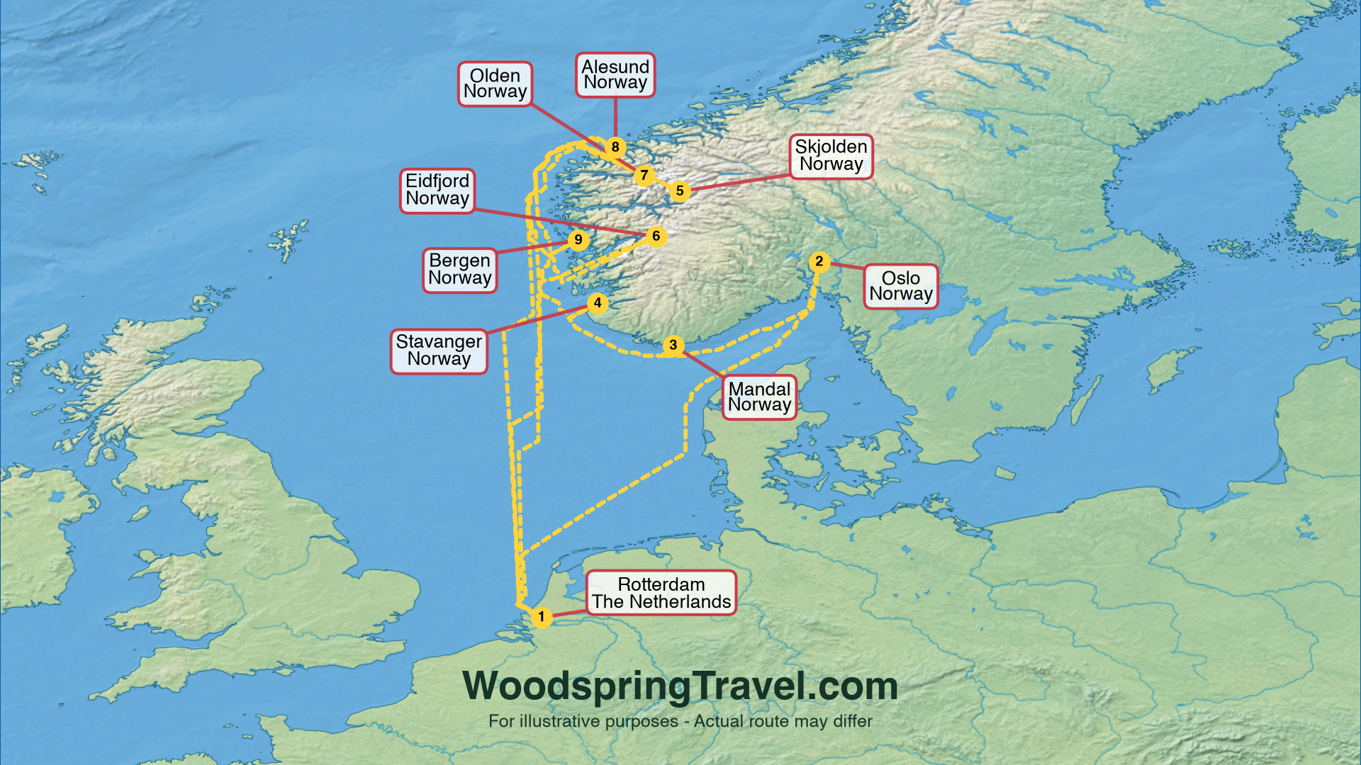 Route Illustration - Actual route may differ