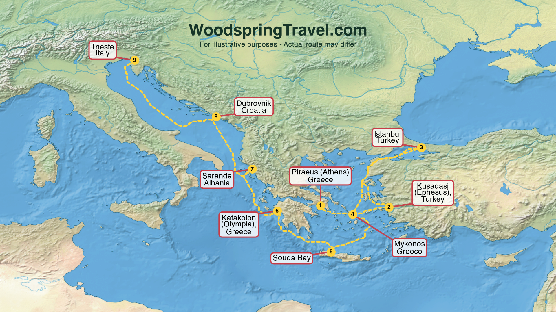 Route Illustration - Actual route may differ