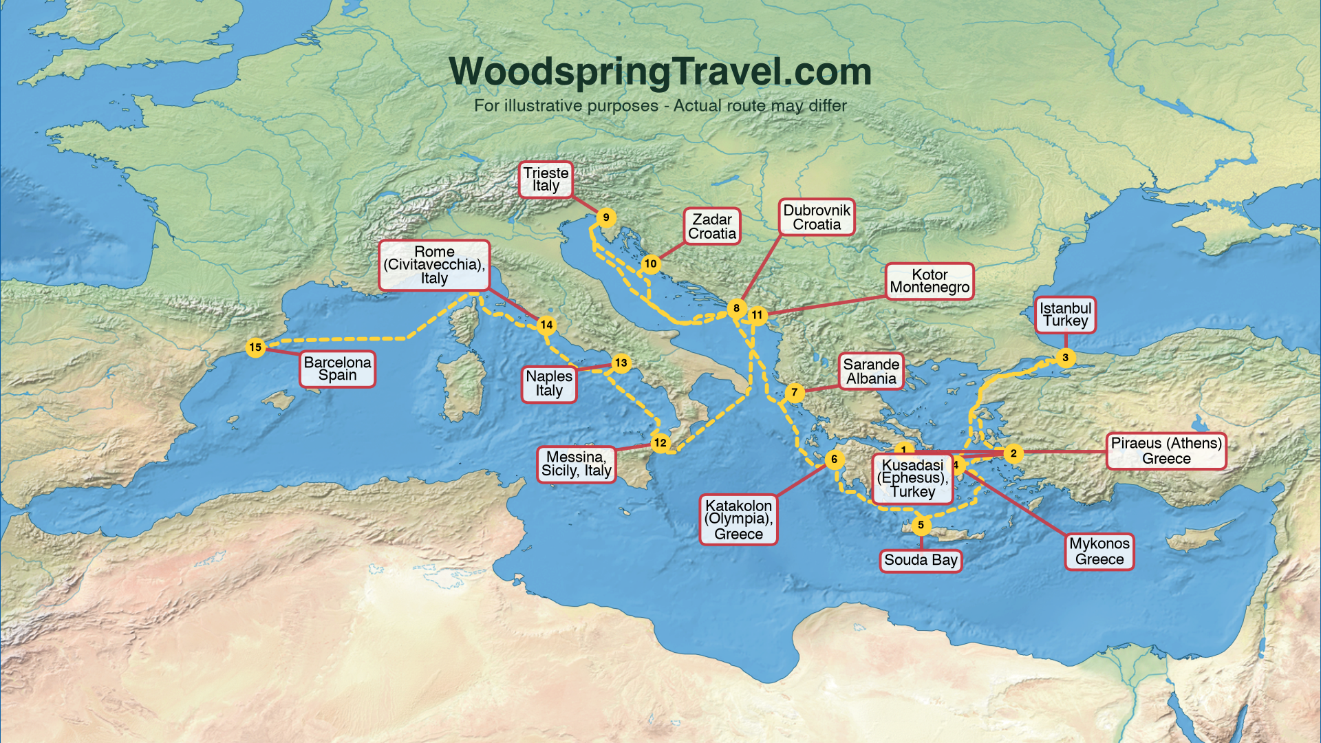 Route Illustration - Actual route may differ