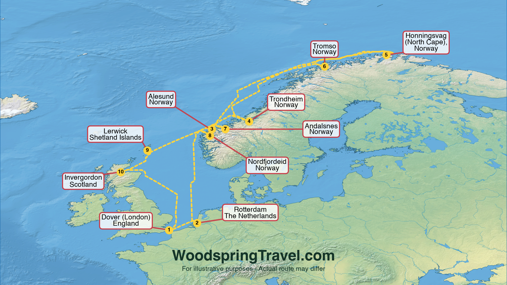 Route Illustration - Actual route may differ