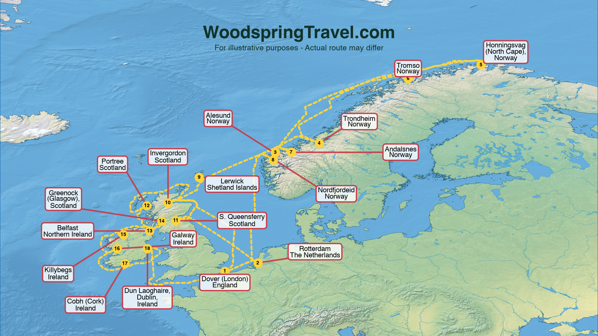 Route Illustration - Actual route may differ