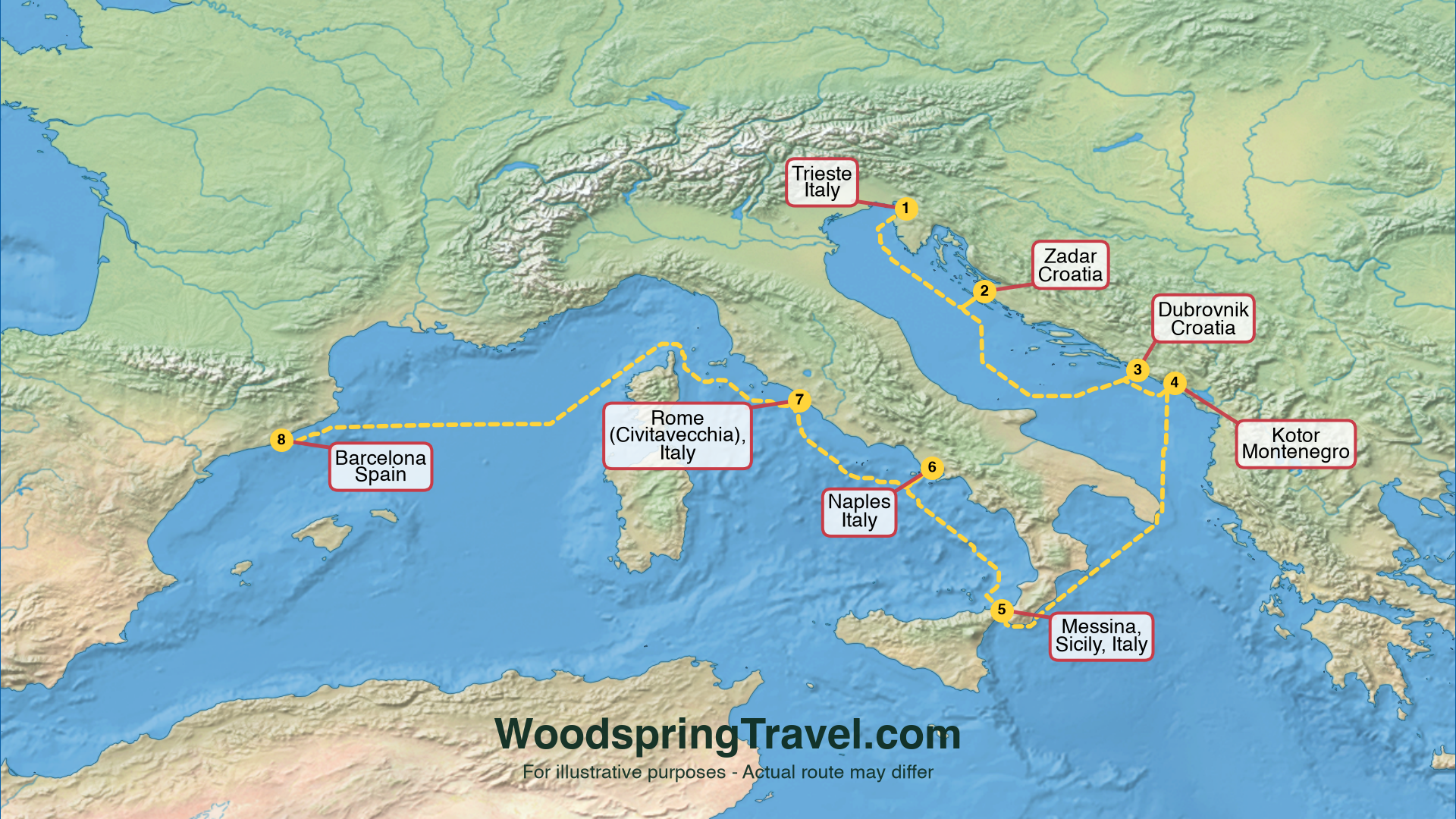 Route Illustration - Actual route may differ