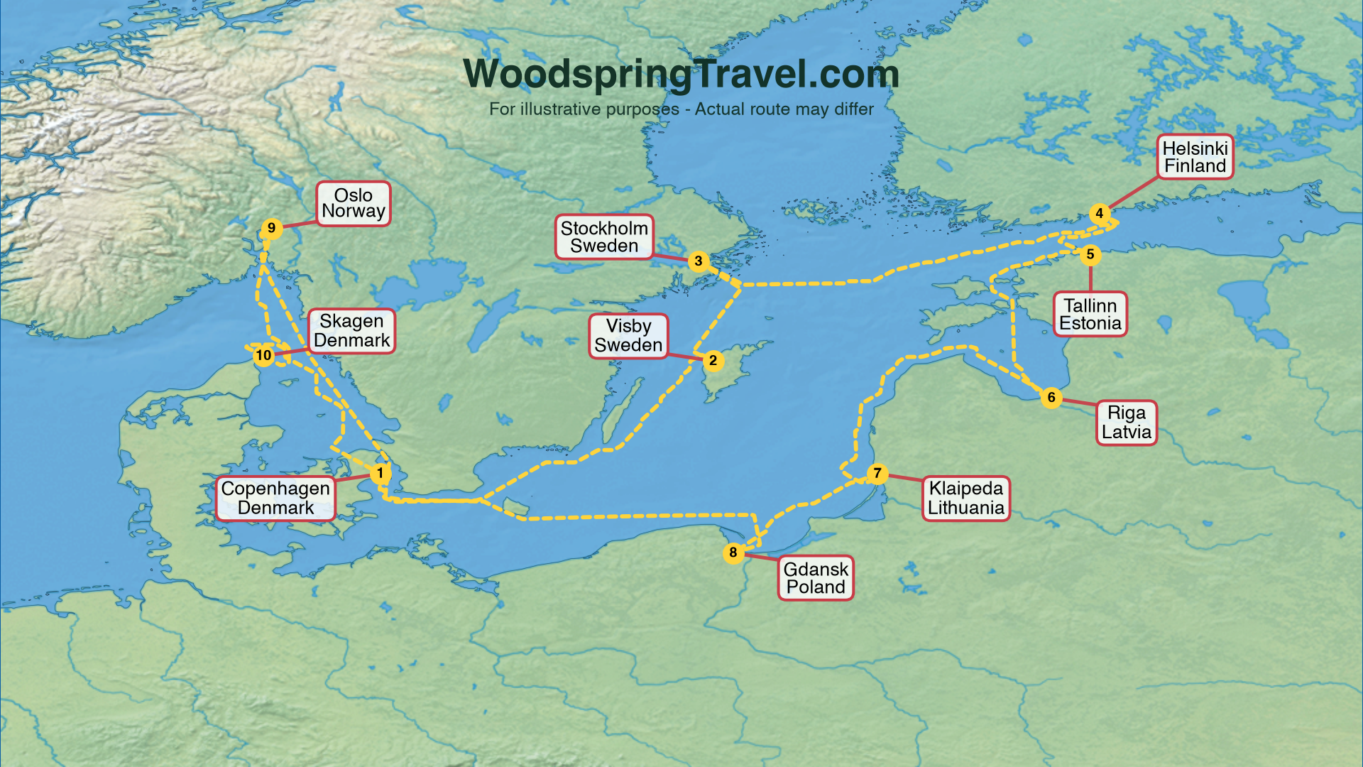 Route Illustration - Actual route may differ