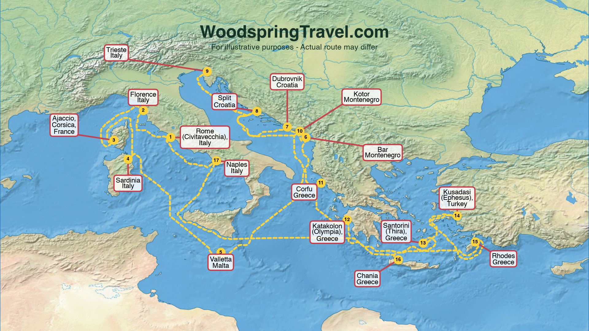 Route Illustration - Actual route may differ