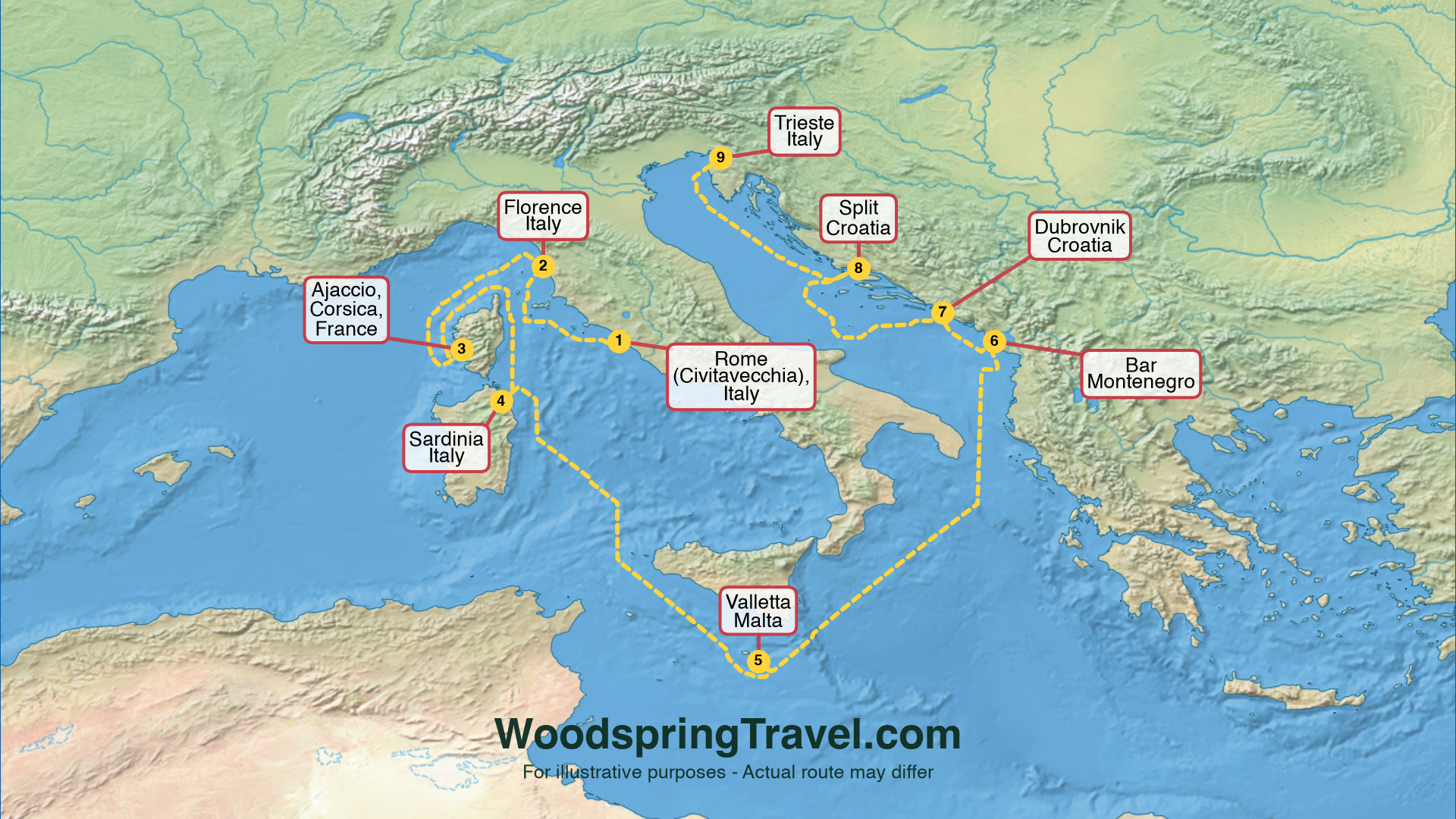 Route Illustration - Actual route may differ