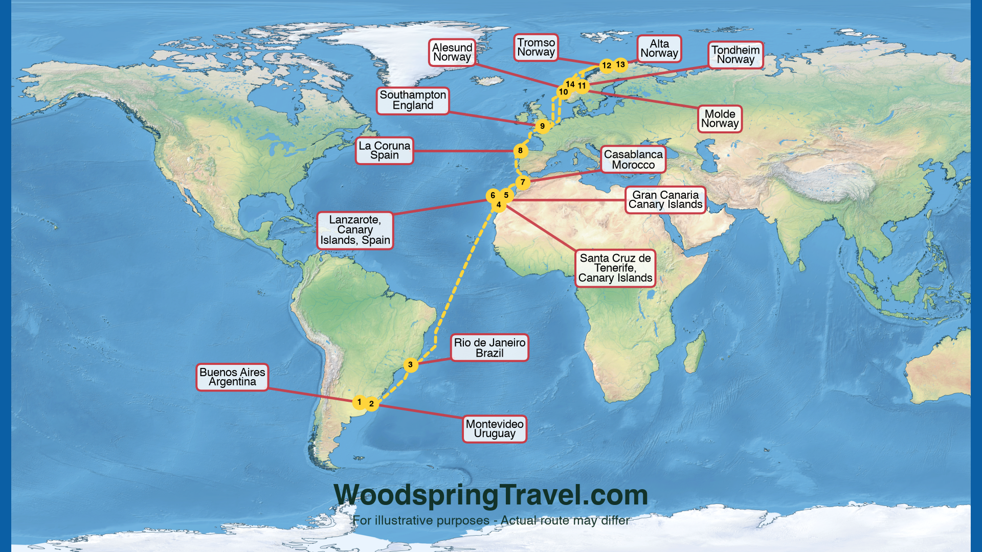 Route Illustration - Actual route may differ