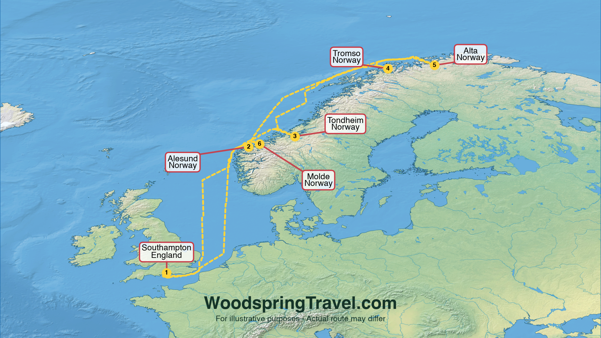 Route Illustration - Actual route may differ