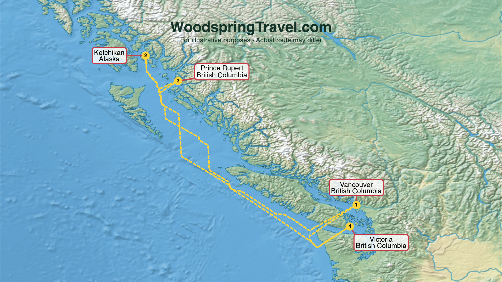 Route Illustration - Actual route may differ