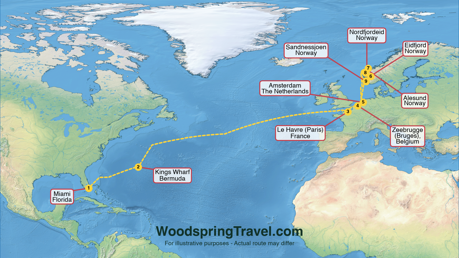 Route Illustration - Actual route may differ