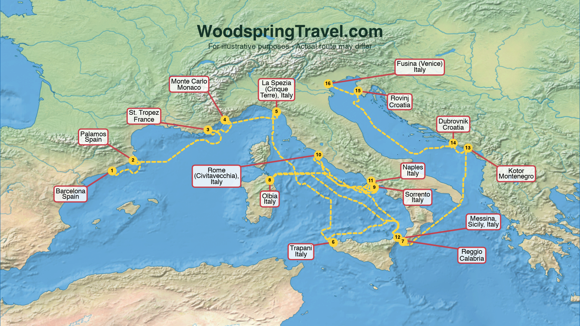 Route Illustration - Actual route may differ