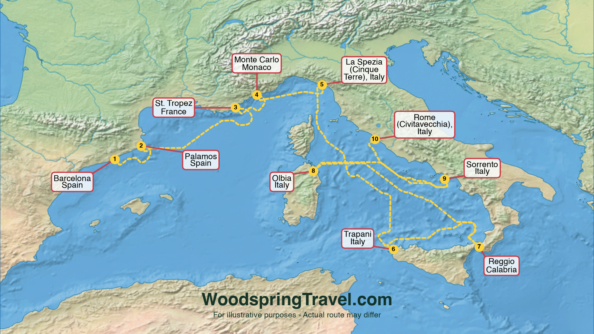 Route Illustration - Actual route may differ
