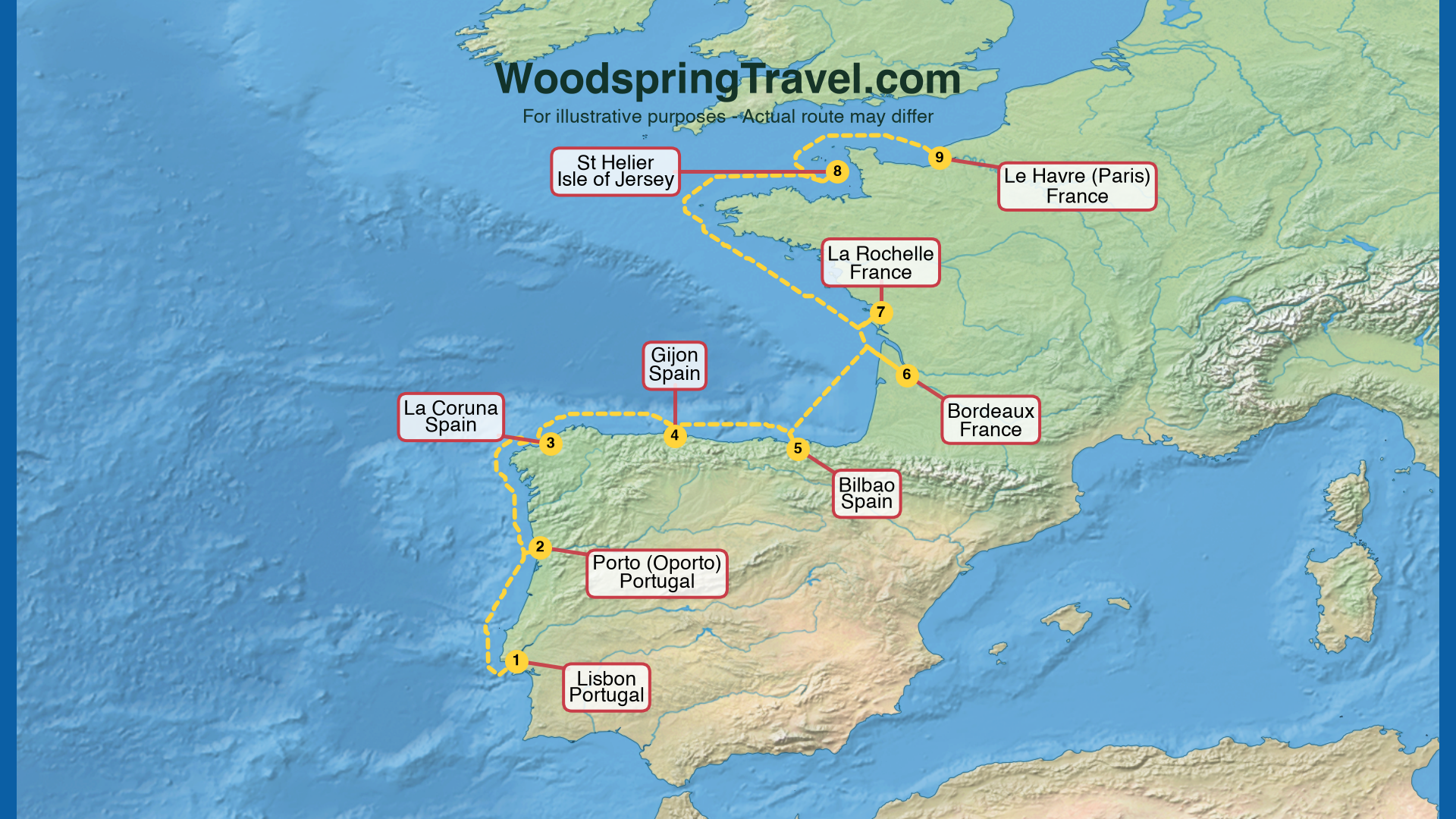 Route Illustration - Actual route may differ