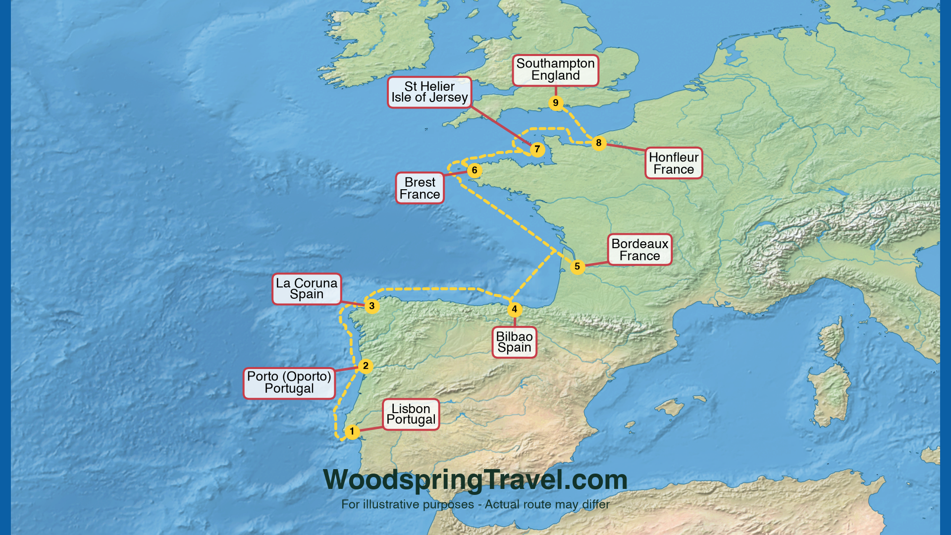 Route Illustration - Actual route may differ