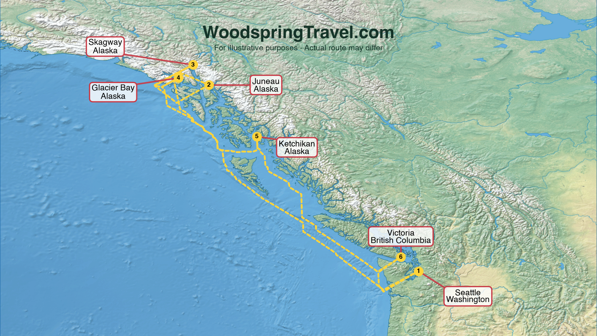 Route Illustration - Actual route may differ