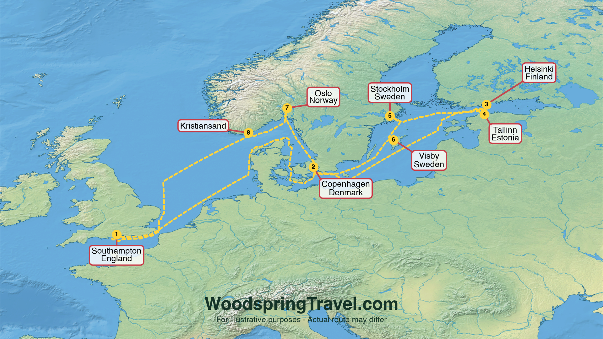 Route Illustration - Actual route may differ
