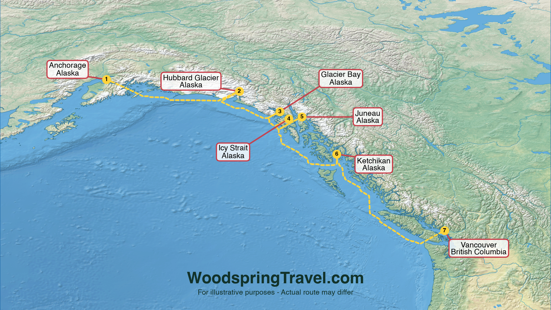 Route Illustration - Actual route may differ