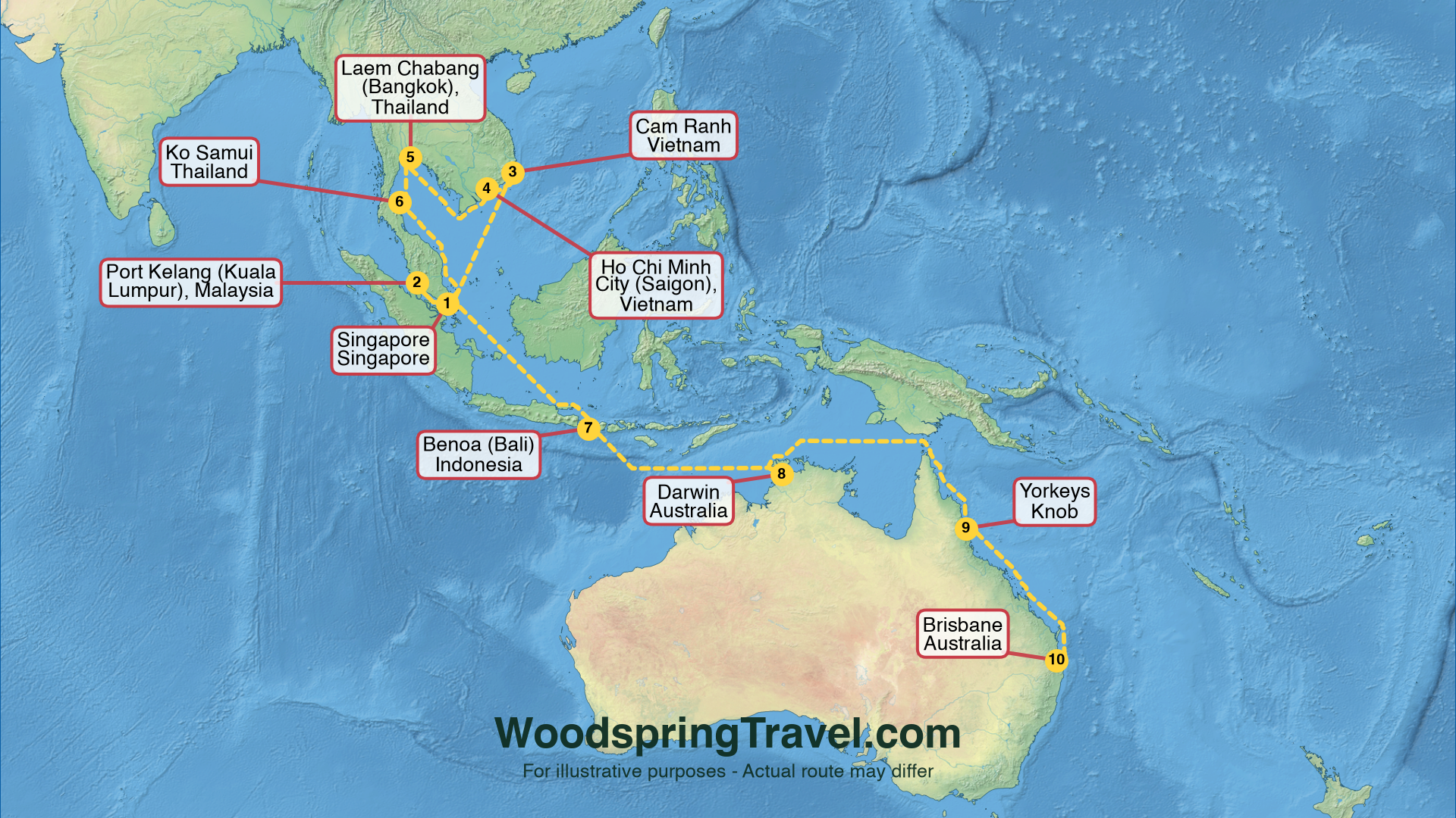 Route Illustration - Actual route may differ