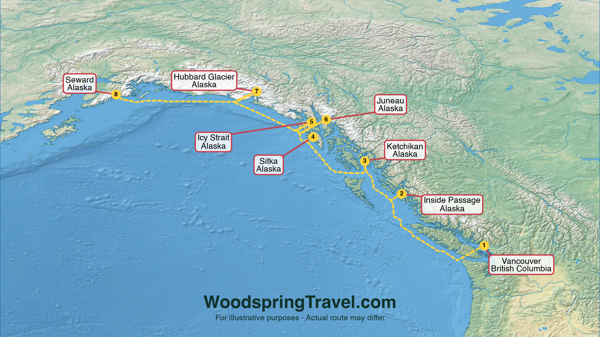 Route Illustration - Actual route may differ