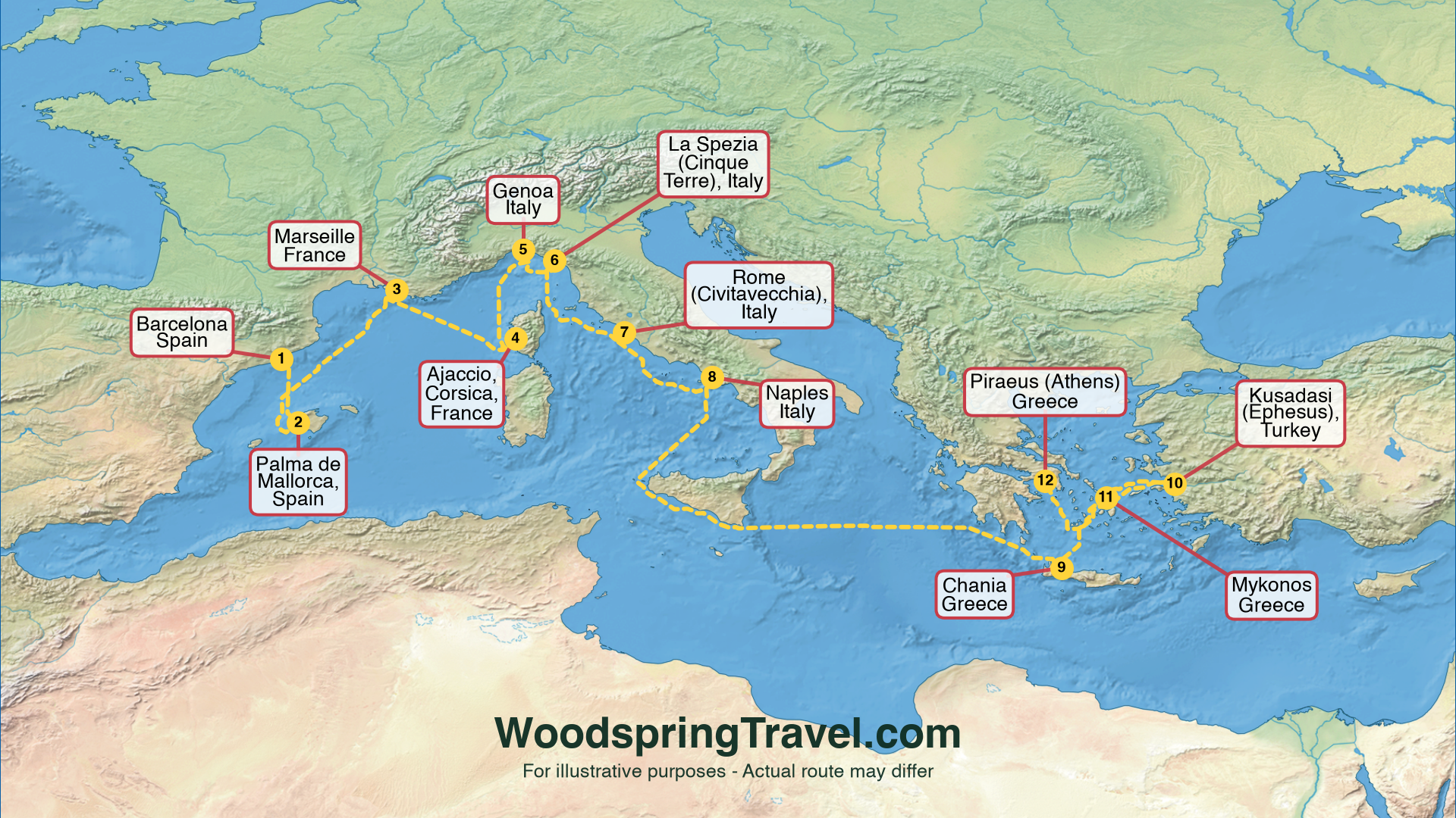 Route Illustration - Actual route may differ
