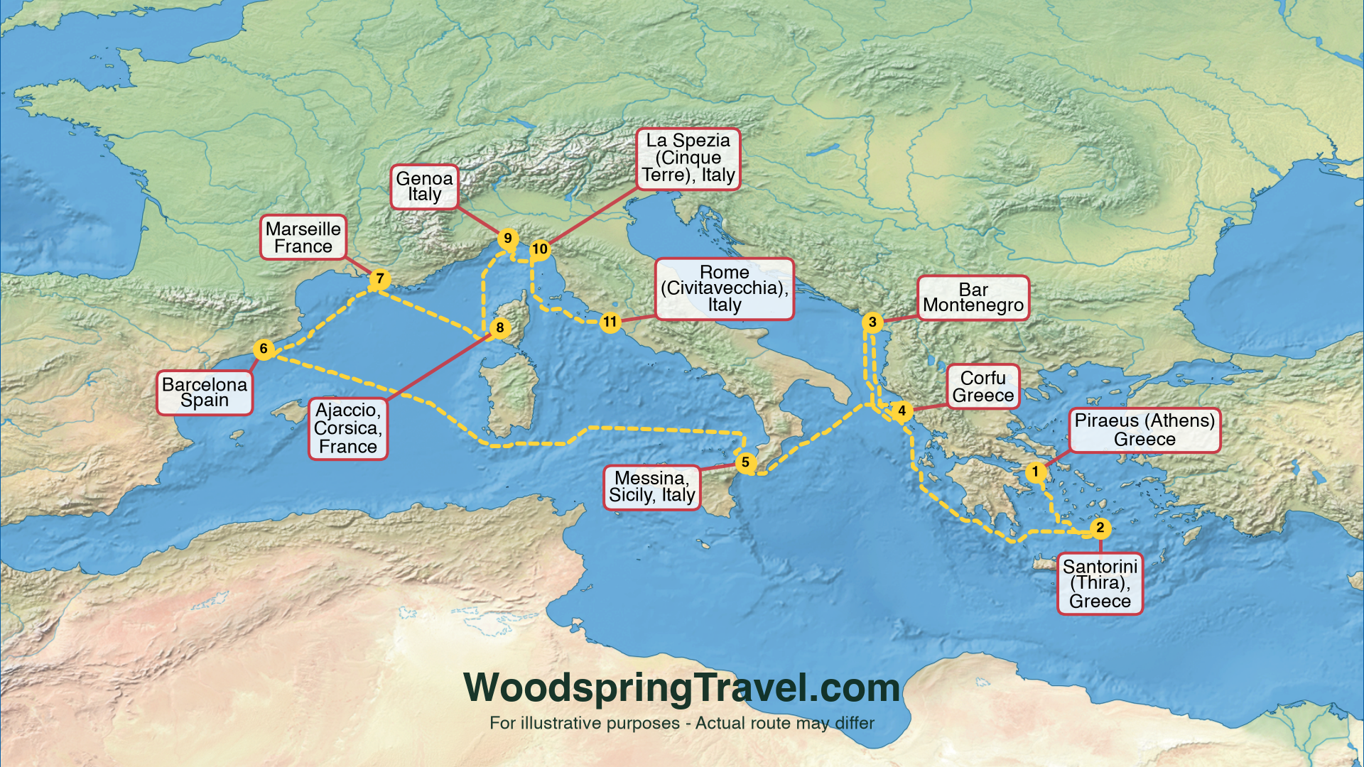 Route Illustration - Actual route may differ