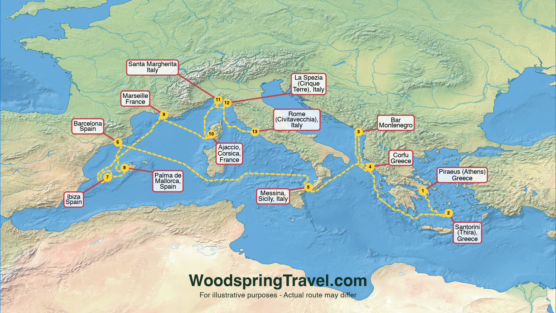 Route Illustration - Actual route may differ