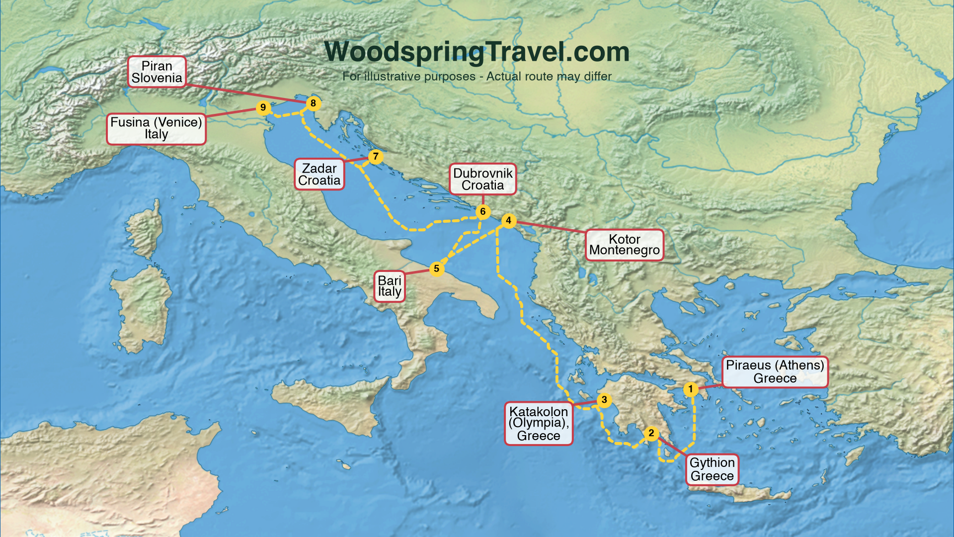 Route Illustration - Actual route may differ