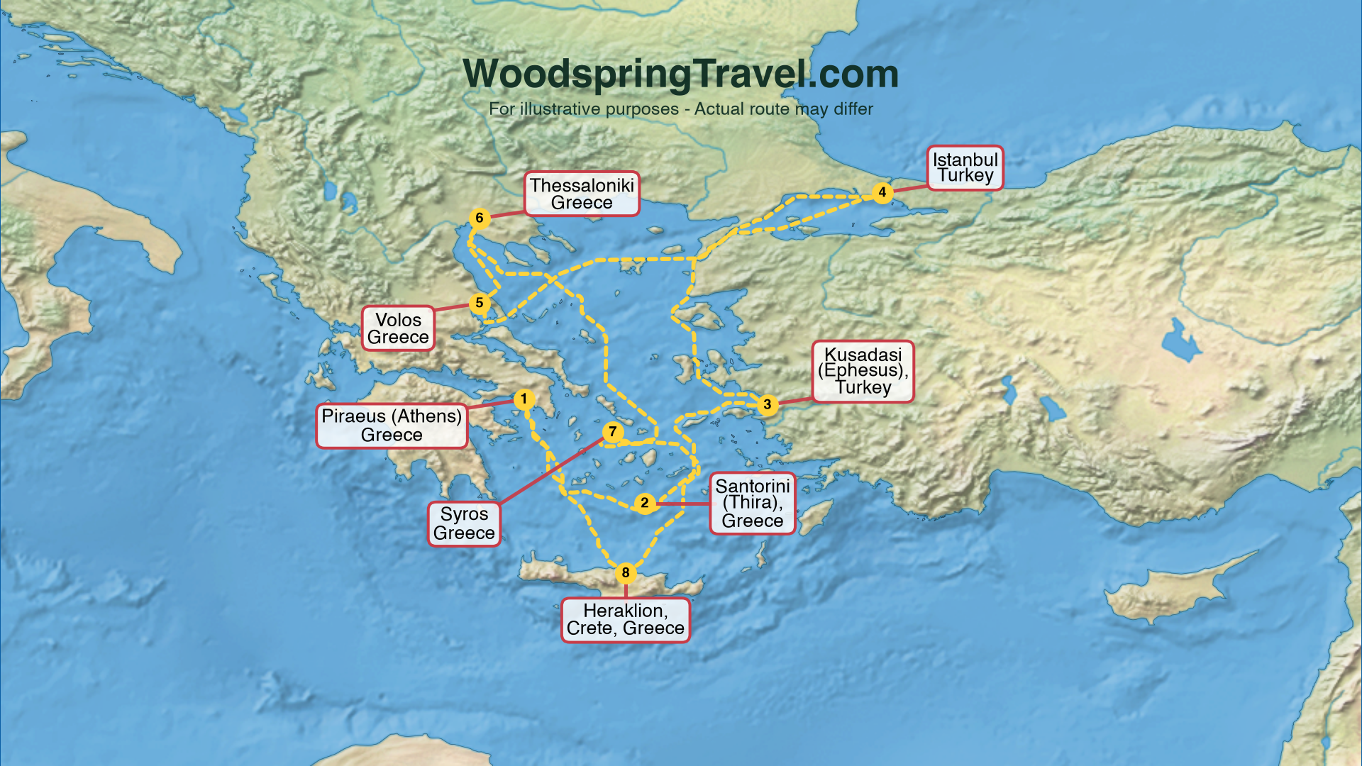 Route Illustration - Actual route may differ
