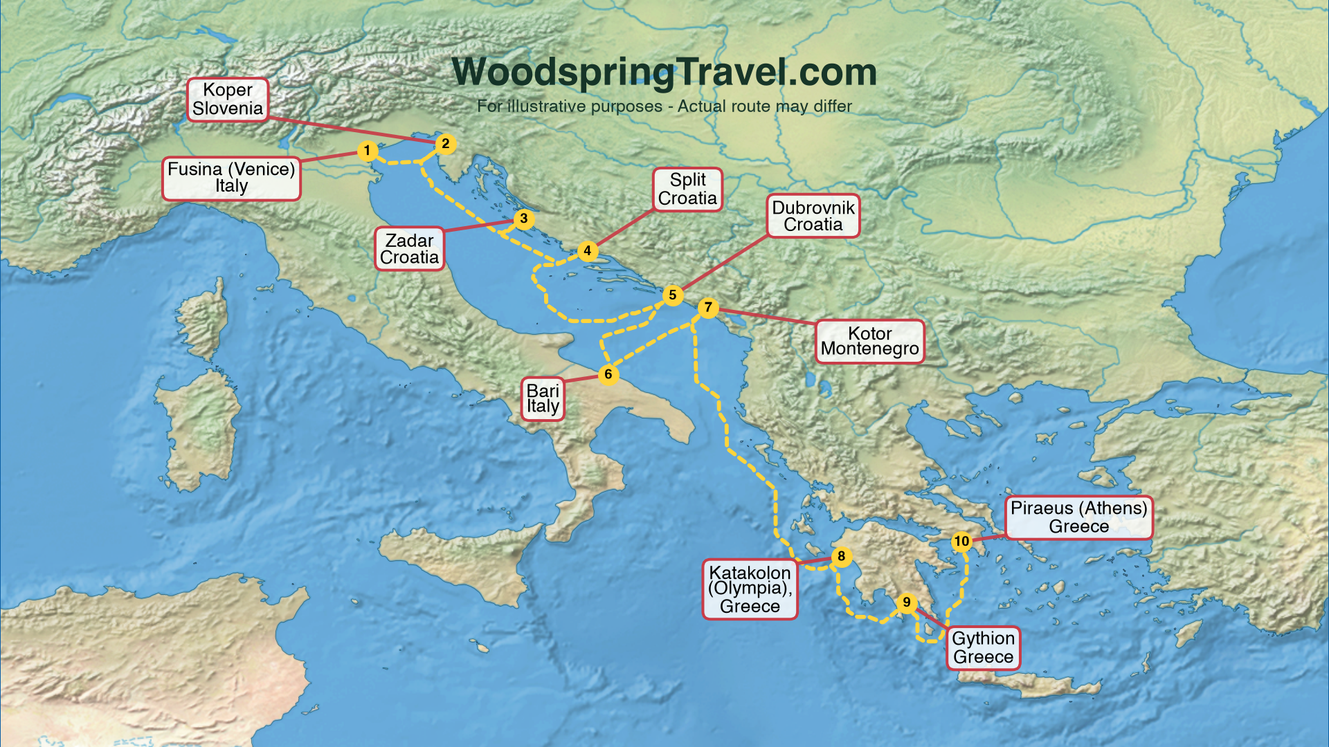 Route Illustration - Actual route may differ