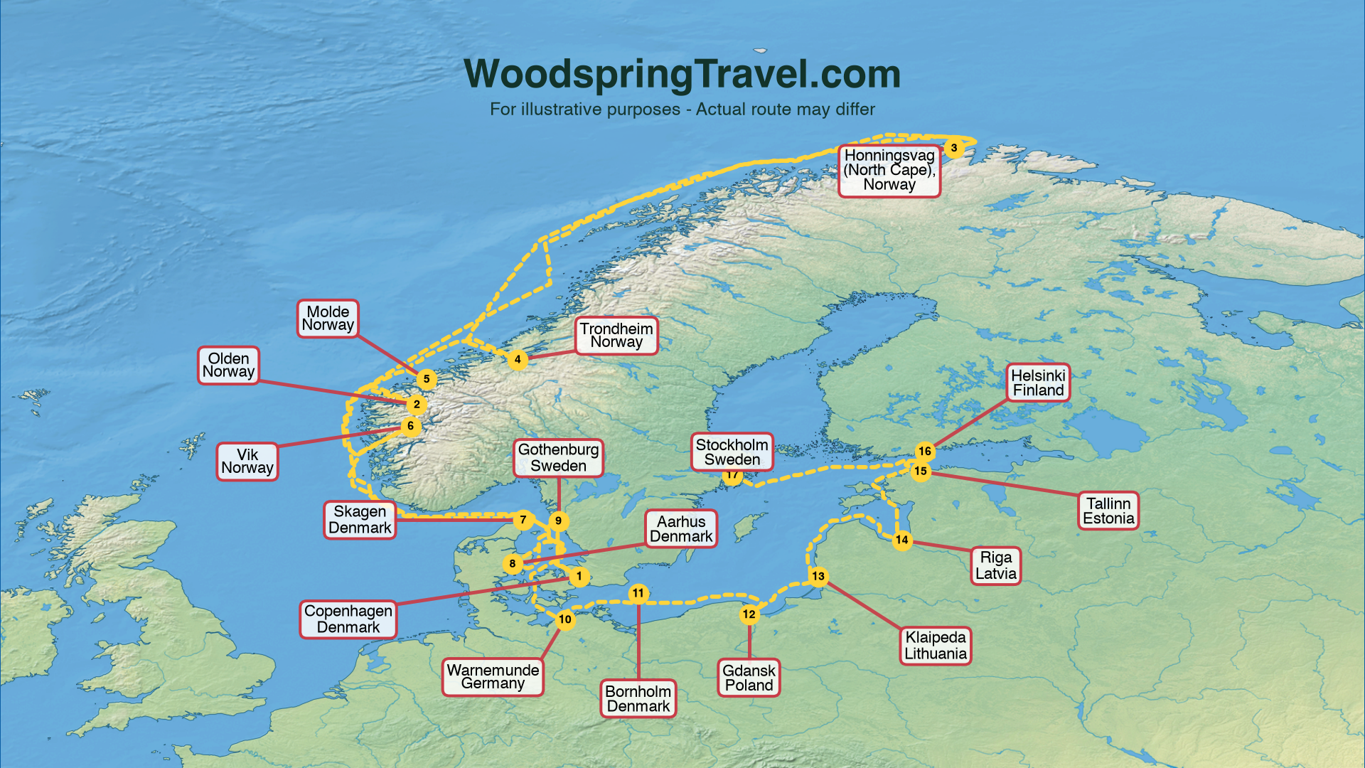 Route Illustration - Actual route may differ