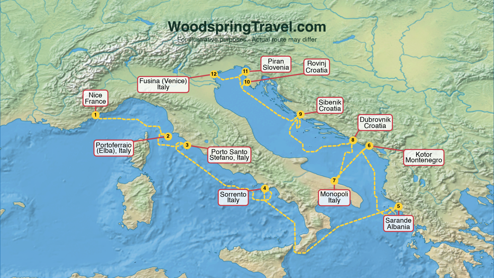 Route Illustration - Actual route may differ