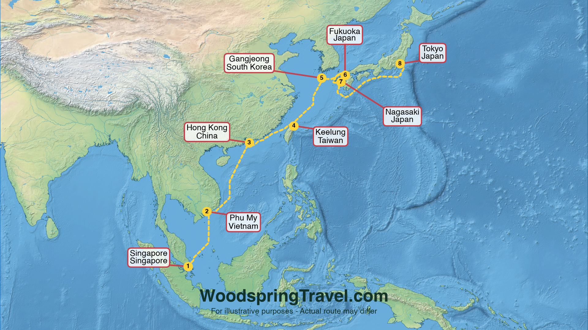 Route Illustration - Actual route may differ