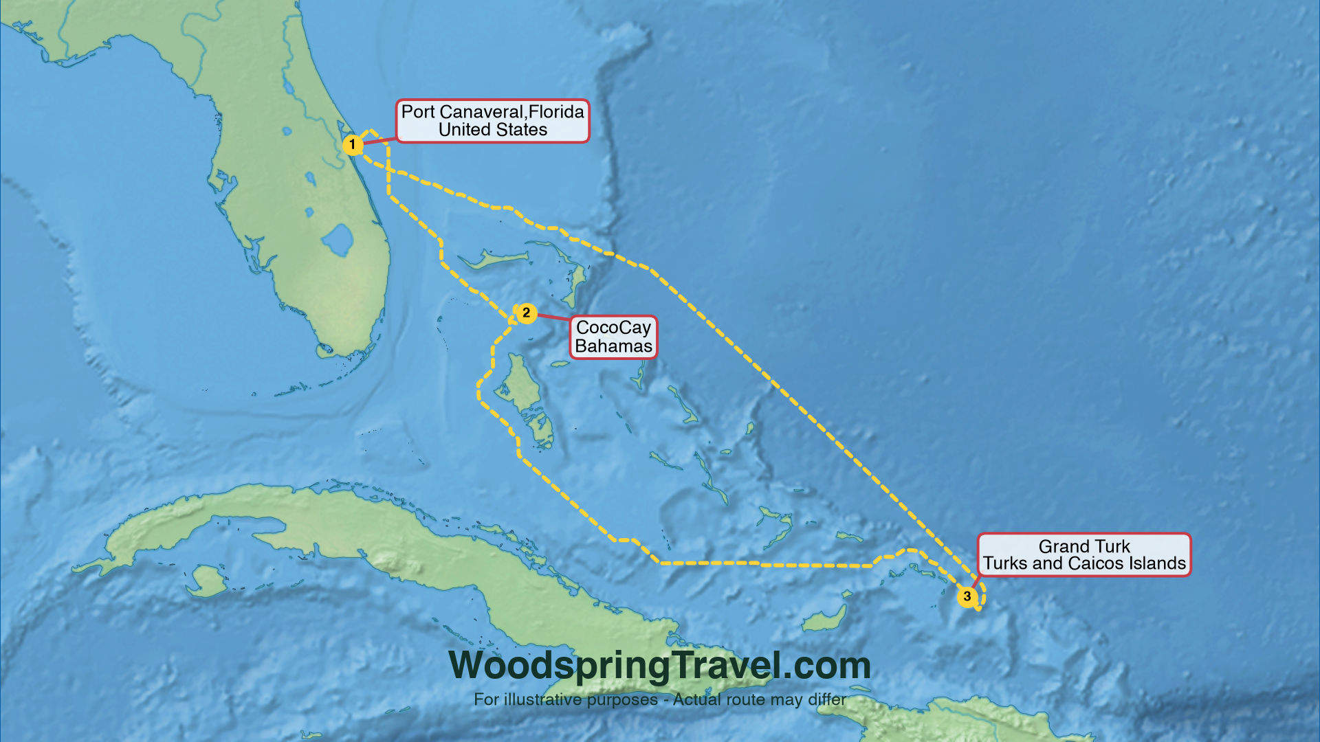 Route Illustration - Actual route may differ