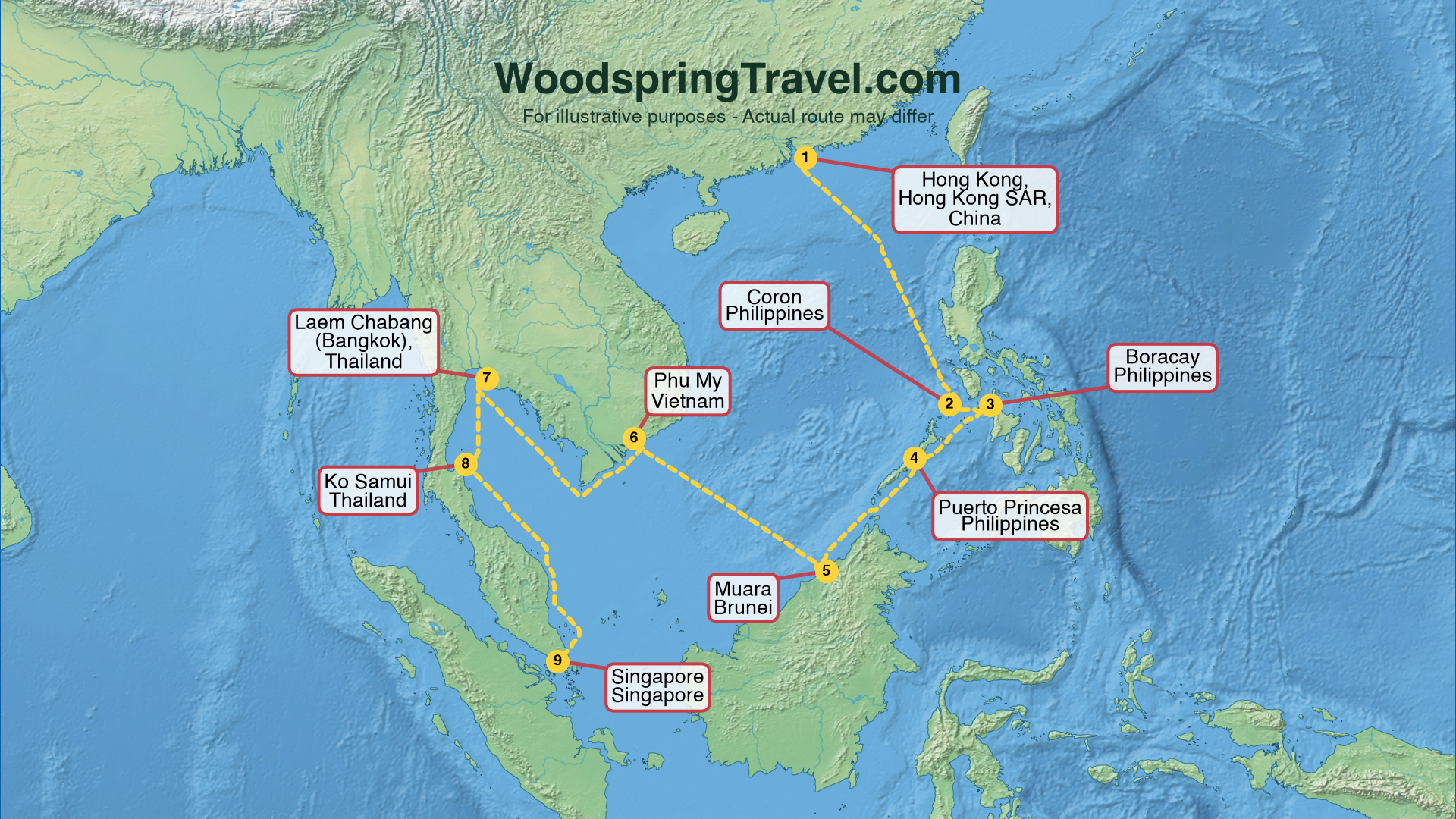 Route Illustration - Actual route may differ