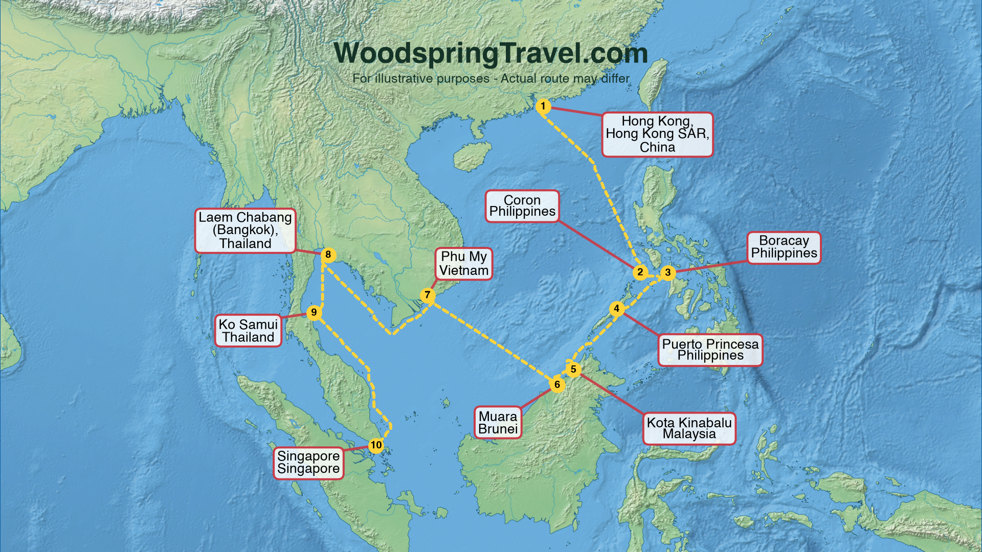 Route Illustration - Actual route may differ